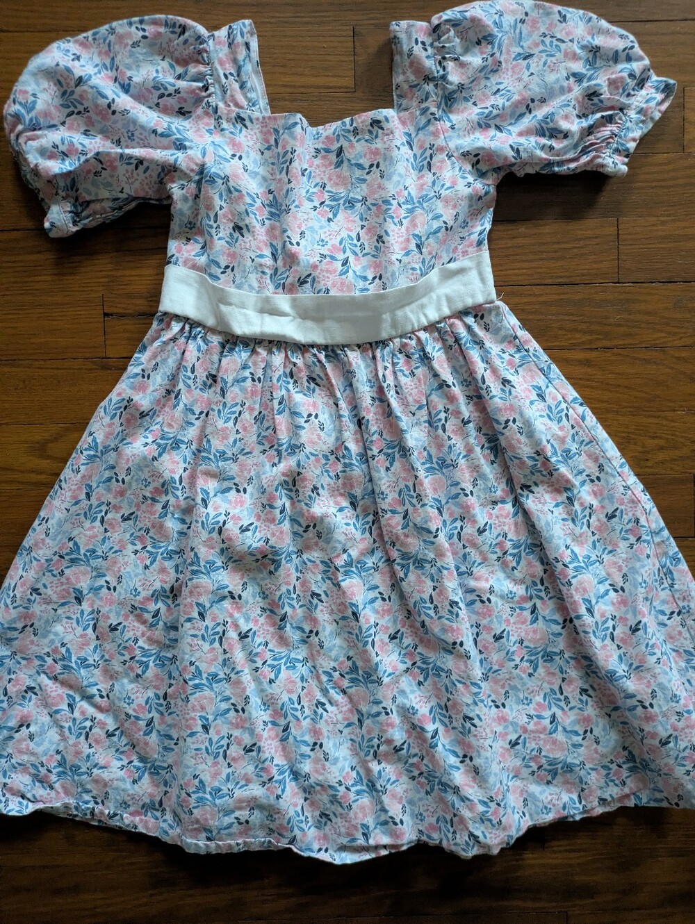 Hope & Henry Kids Floral Linen Cotton Puff-Sleeve Dress 7